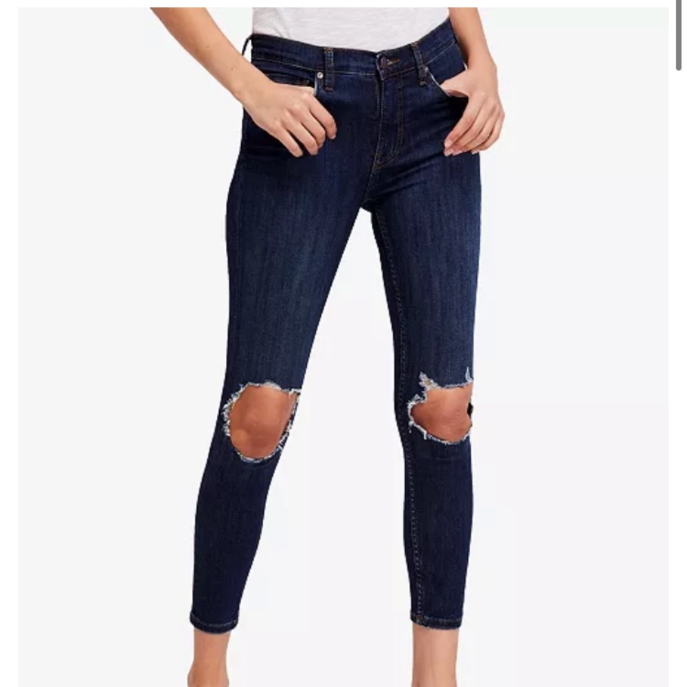 Free people busted knee skinny jeans